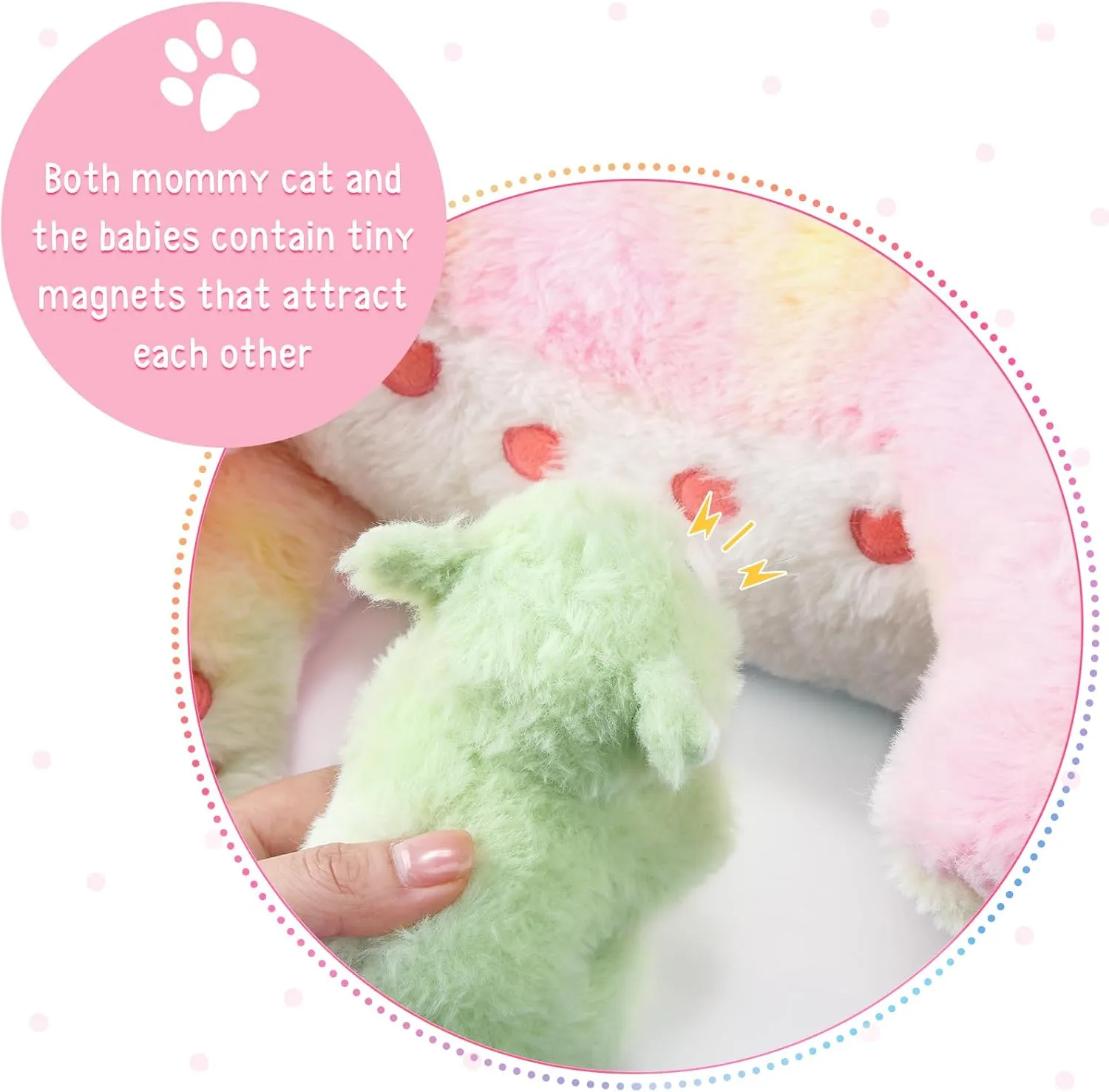 with Baby Kittens for Birthday Party Favors Gifts(LED Style) Skylety Nurturing Cat Stuffed Animal with 4 dinner forebear poet entanglement gasoline harmful Plush Kittens, Cat Baby Stuffed for Girls and Boys Plushy Mommy Kitty 