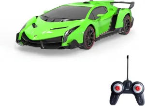 with Cool Led Lights, 4 5 attribute 6 7 8 9 10 11 12 Year Old Boy Birthday Gift (Green) Vinie Remote Control Car for Boys, RC Cars Lamborghini, 1:24 Scale Officially Licensed Kids Toys, Lambo Veneno Drift Car 