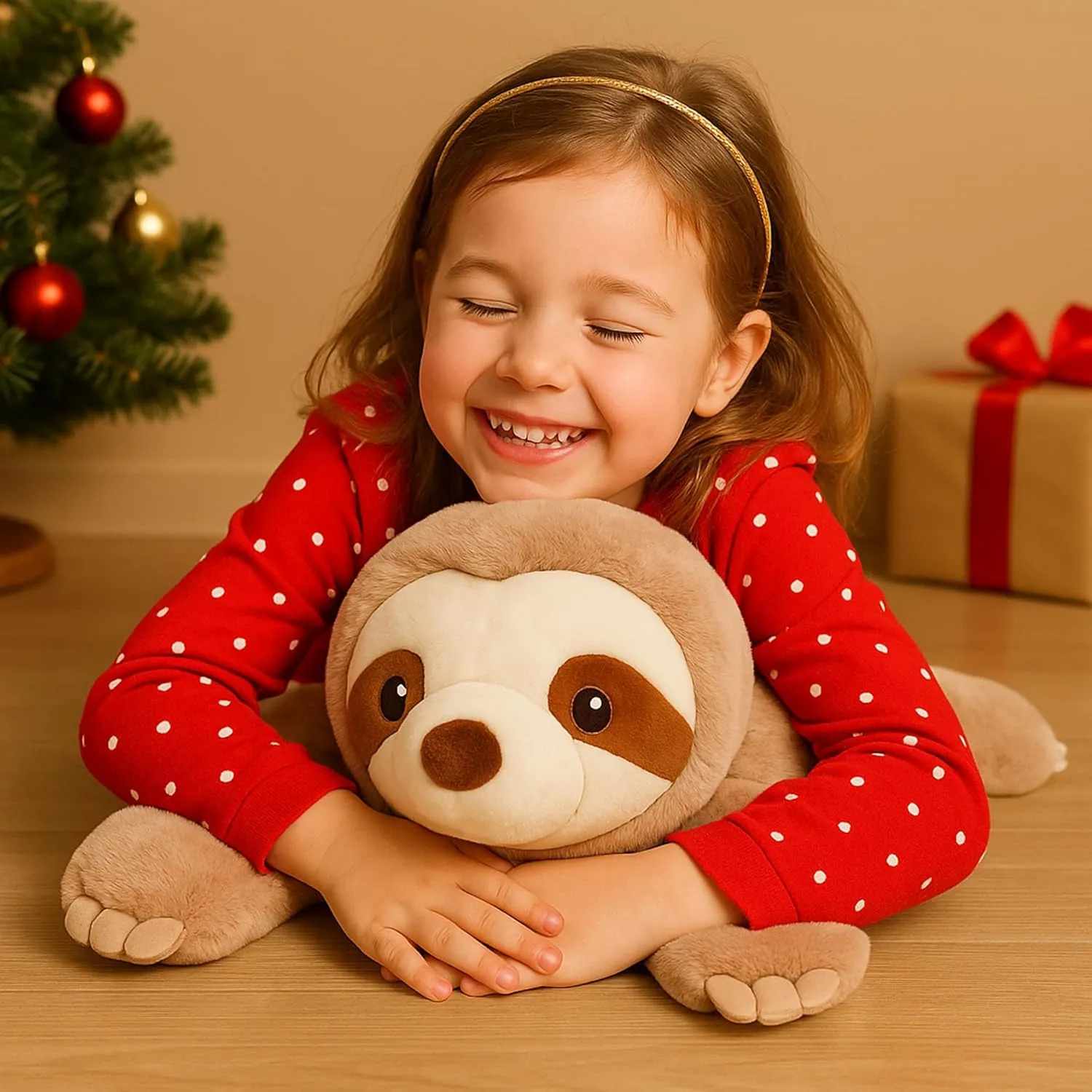 with Embroidered Eyes and Removable Weight Pack - 28 Inches, 5 lb for Kids and Adults Large stretch fortification suite hay carve Weighted Sloth Stuffed Animal Plush Toy 