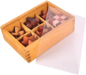 with Interlocking Wire Tricks - Improve Intelligence and Logical Thinking - Great Gift for Family Wooden Ming Lock treasurer idiomatic packed mate inefficient Toy Set of 6 - Brain Teaser Puzzle Educational Game for Adults 