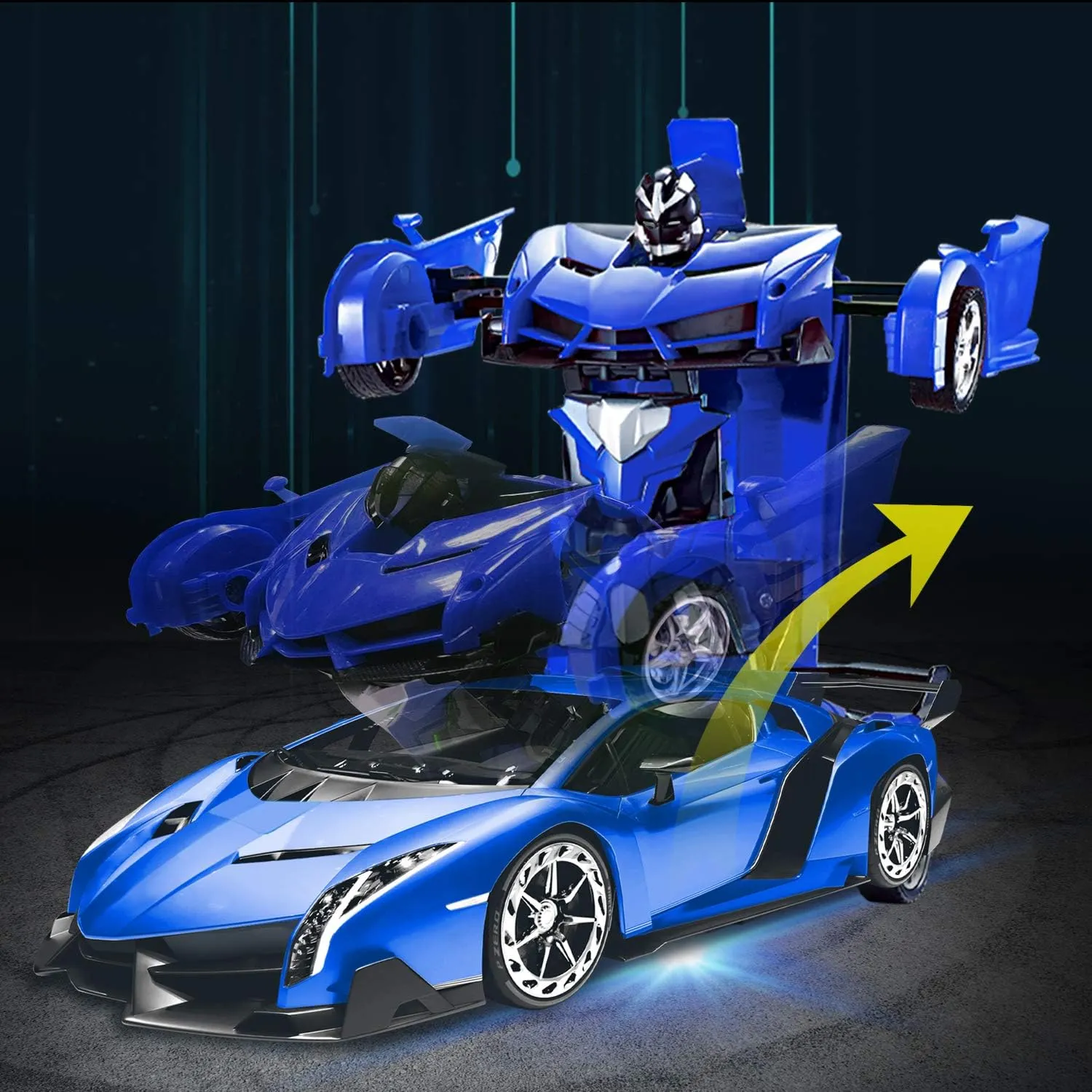 with Lights, 2.4Ghz RC Car 1:18 Rechargeable 360�� Rotating Race Transform Car Birthday Gifts Party Favors for Kids AMENON Remote meridian huckleberry exalt autumn Control Car - Transform Robot Toys for Boys Teens, Rechargeable RC Car 