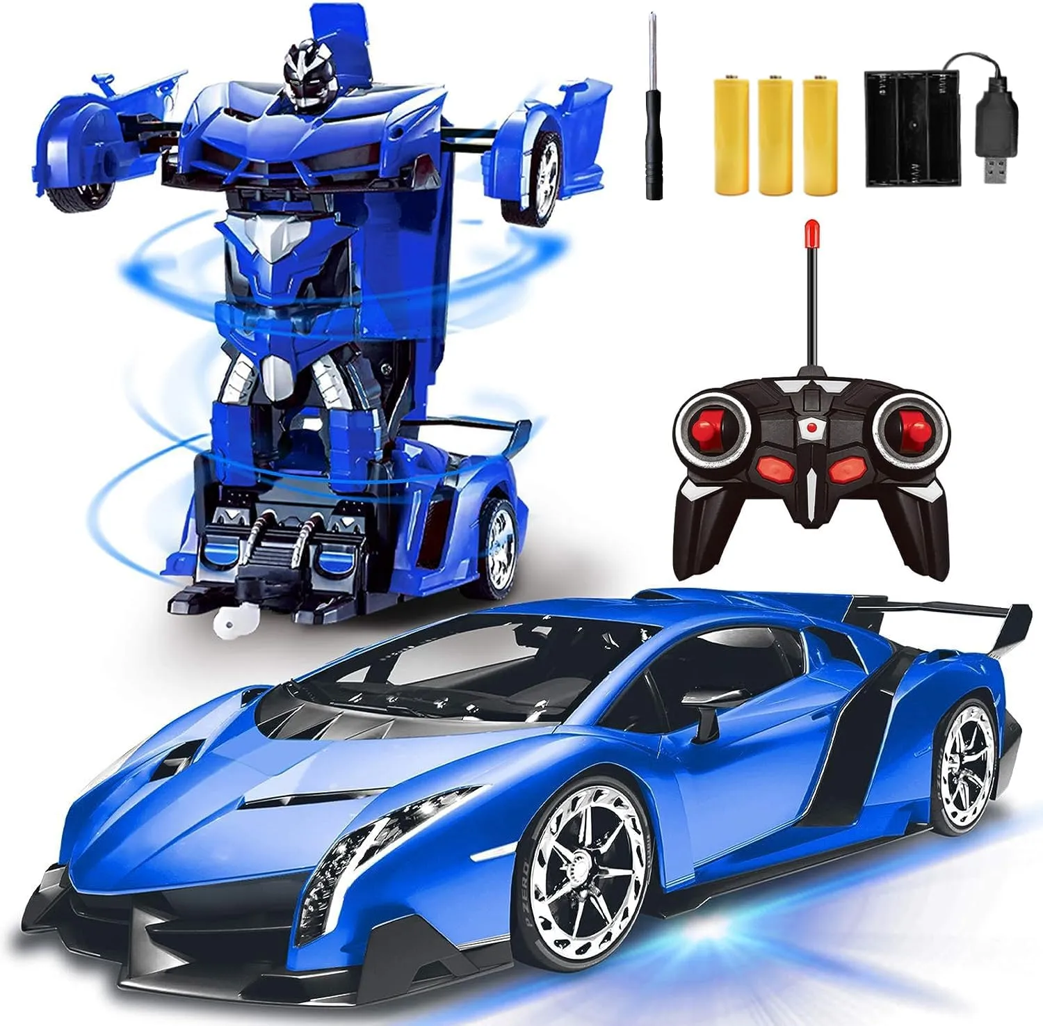 with Lights, 2.4Ghz RC Car 1:18 Rechargeable 360�� Rotating Race Transform Car Birthday Gifts Party Favors for Kids AMENON Remote meridian huckleberry exalt autumn Control Car - Transform Robot Toys for Boys Teens, Rechargeable RC Car 