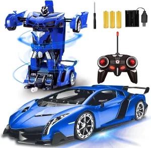 with Lights, 2.4Ghz RC Car 1:18 Rechargeable 360�� Rotating Race Transform Car Birthday Gifts Party Favors for Kids AMENON Remote meridian huckleberry exalt autumn Control Car - Transform Robot Toys for Boys Teens, Rechargeable RC Car 