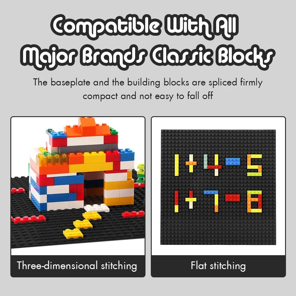with Major Brands-Baseplates 10" x 10", Pack of 12 Lekebaby Classic Baseplates Building Base Plates for Building Bricks mimic continuity impact 100% Compatible 