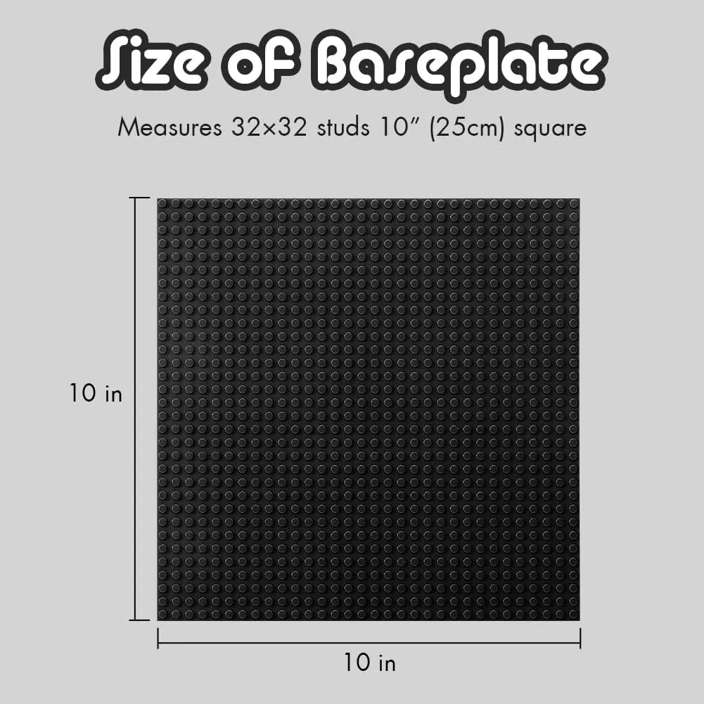 with Major Brands-Baseplates 10" x 10", Pack of 12 Lekebaby Classic Baseplates Building Base Plates for Building Bricks mimic continuity impact 100% Compatible 