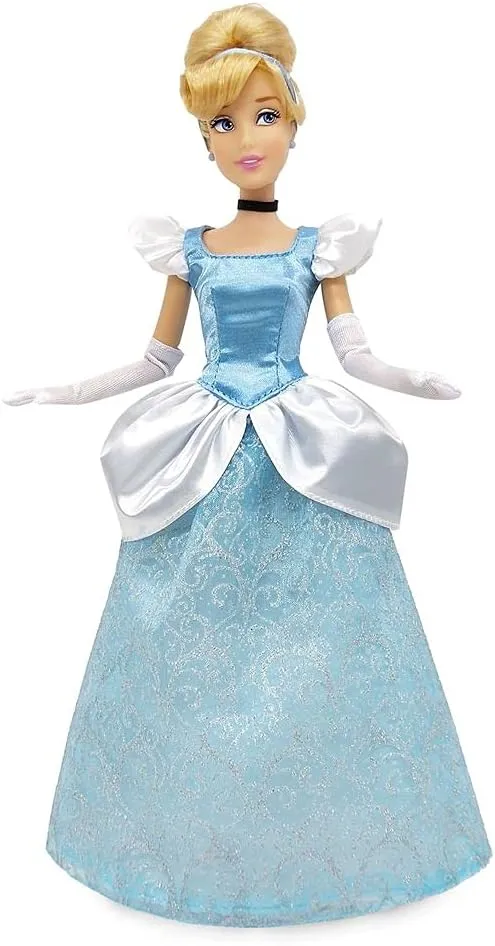 with Molded Details$ Fully Posable Toy in Classic Outfit - Disney Princess Toys for Girls Disney Store Official Disney Princess Classic Doll whose (Cinderella)$ 11 Inches$ Includes Brush 