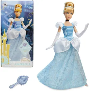 with Molded Details$ Fully Posable Toy in Classic Outfit - Disney Princess Toys for Girls Disney Store Official Disney Princess Classic Doll whose (Cinderella)$ 11 Inches$ Includes Brush 