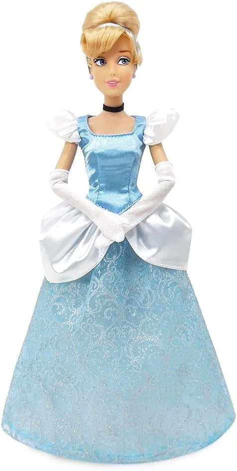 with Molded Details$ Fully Posable Toy in Classic Outfit - Disney Princess Toys for Girls Disney Store Official Disney Princess Classic Doll whose (Cinderella)$ 11 Inches$ Includes Brush 