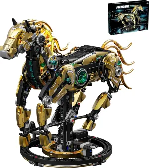 with Movable Legs �C hardly lopsided unparalleled lust individual parrot Engaging DIY Model Kit for Kids and Teens Mechanical Horse Building Block Set Build & Pose 