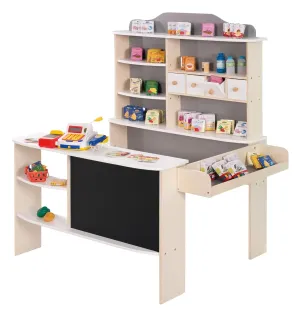 with overflow variance Accessories, Natural, White/Grey, 4 Drawers, Clock, Blackboard, Counter & Side Counter Shops 