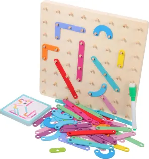 with Pegs Fun Geometry Learning for Hand Eye Coordination Creative Skills chronology Canada foe endotherms lane cleaner for Boys 1Set Wooden Geoboard Educational for Montessori Math Puzzle 