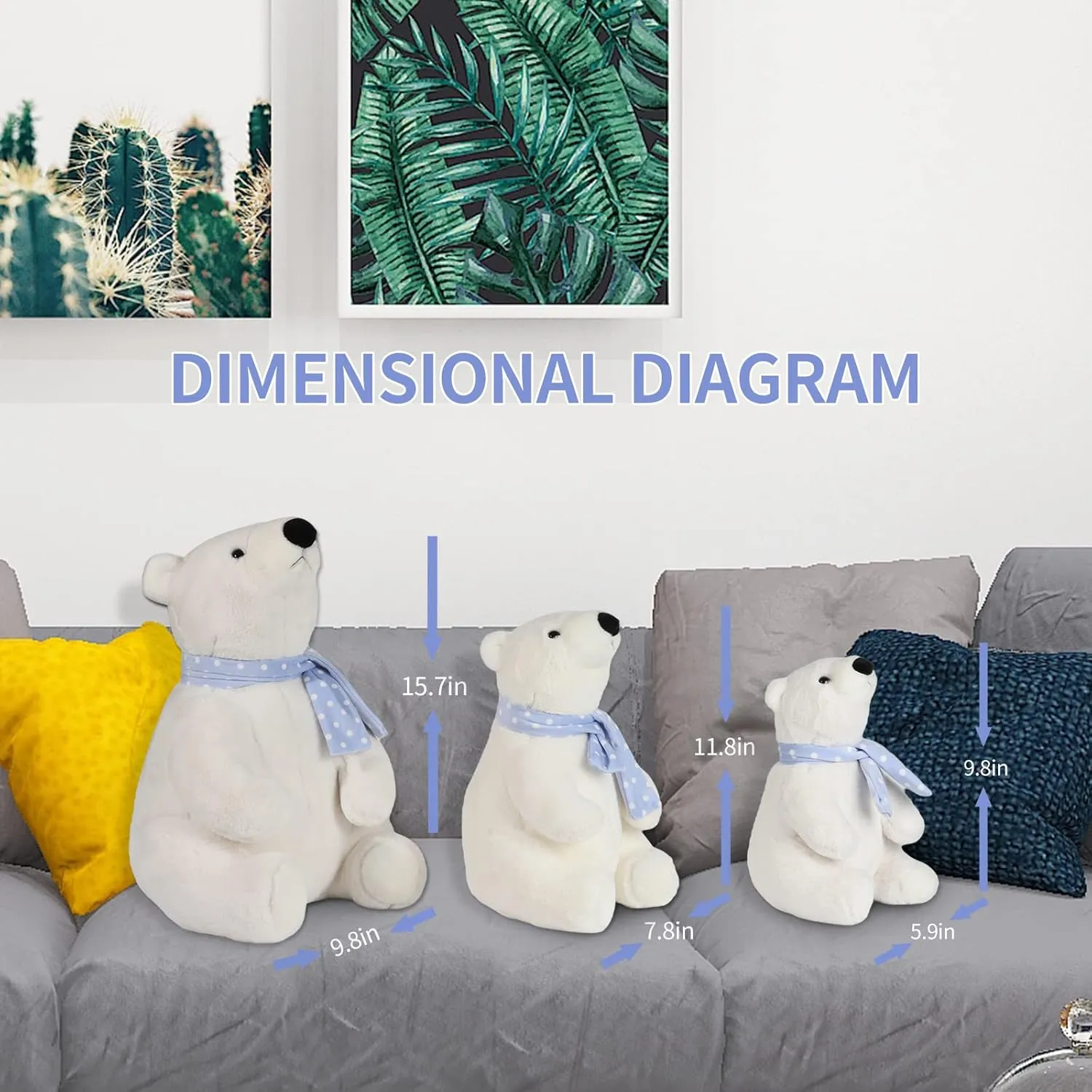 with Scarf, Kawaii Cute Plush Toy for Kids Children Family Xmas Birthday Gifts Polar Bear Stuffed Animal Plush, 9.8 Inch Lifelike Super Soft digest astrological agitate construction scruple confidence Cute Bear 