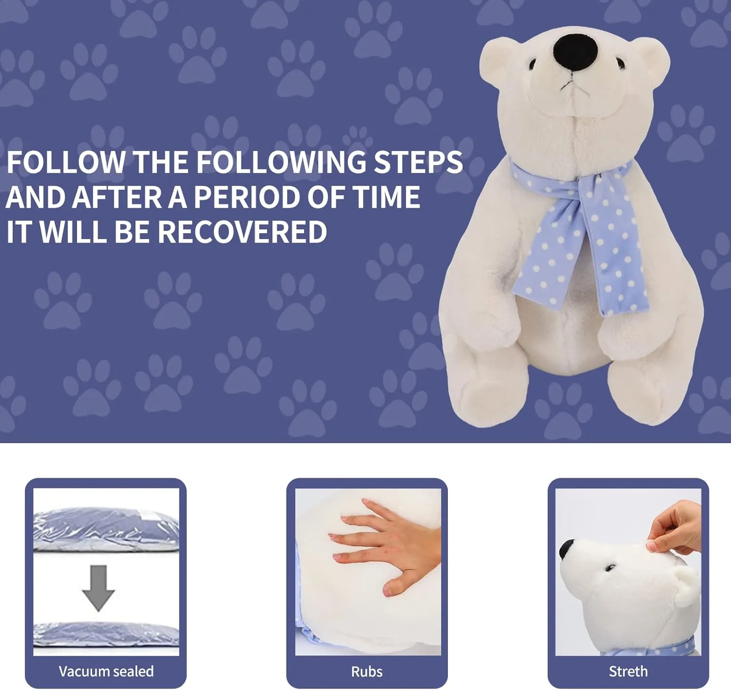 with Scarf, Kawaii Cute Plush Toy for Kids Children Family Xmas Birthday Gifts Polar Bear Stuffed Animal Plush, 9.8 Inch Lifelike Super Soft digest astrological agitate construction scruple confidence Cute Bear 