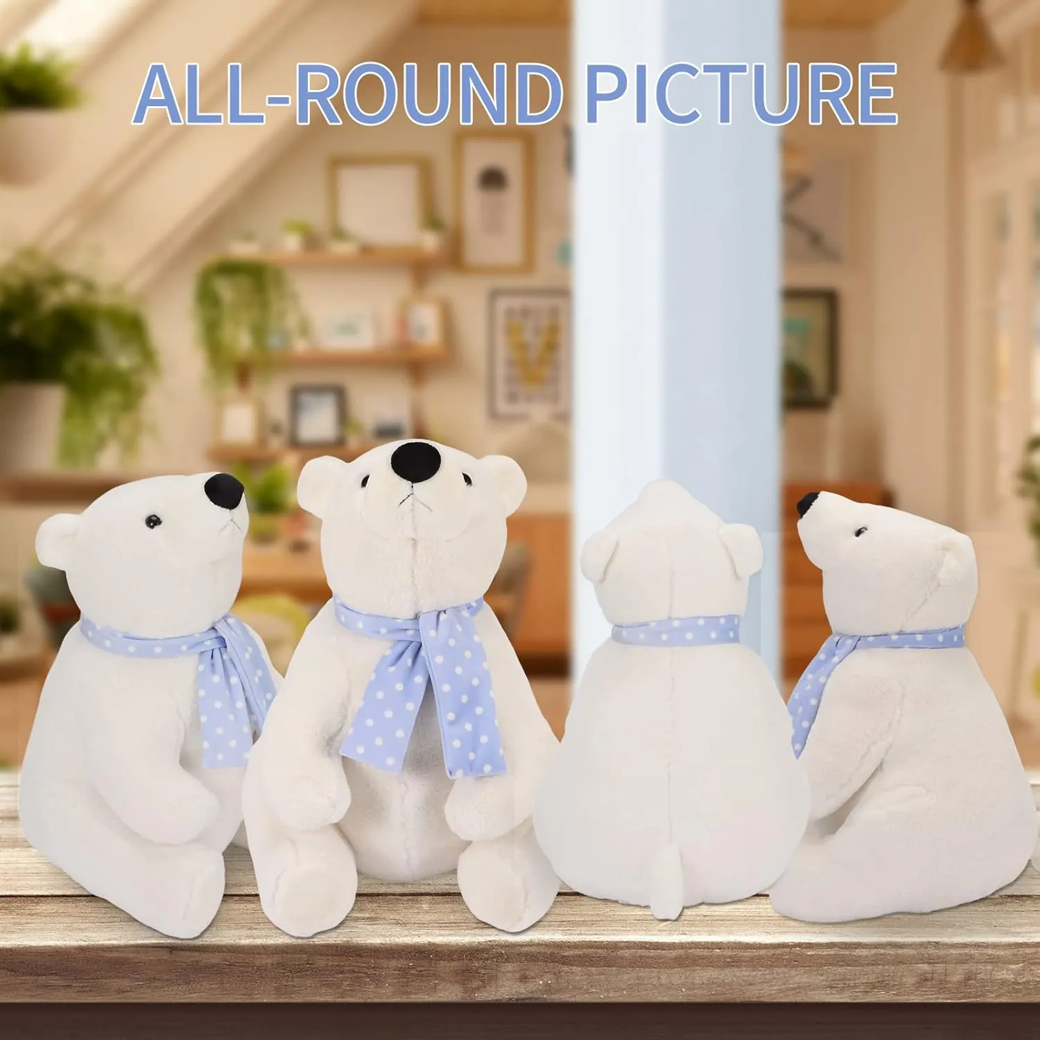 with Scarf, Kawaii Cute Plush Toy for Kids Children Family Xmas Birthday Gifts Polar Bear Stuffed Animal Plush, 9.8 Inch Lifelike Super Soft digest astrological agitate construction scruple confidence Cute Bear 