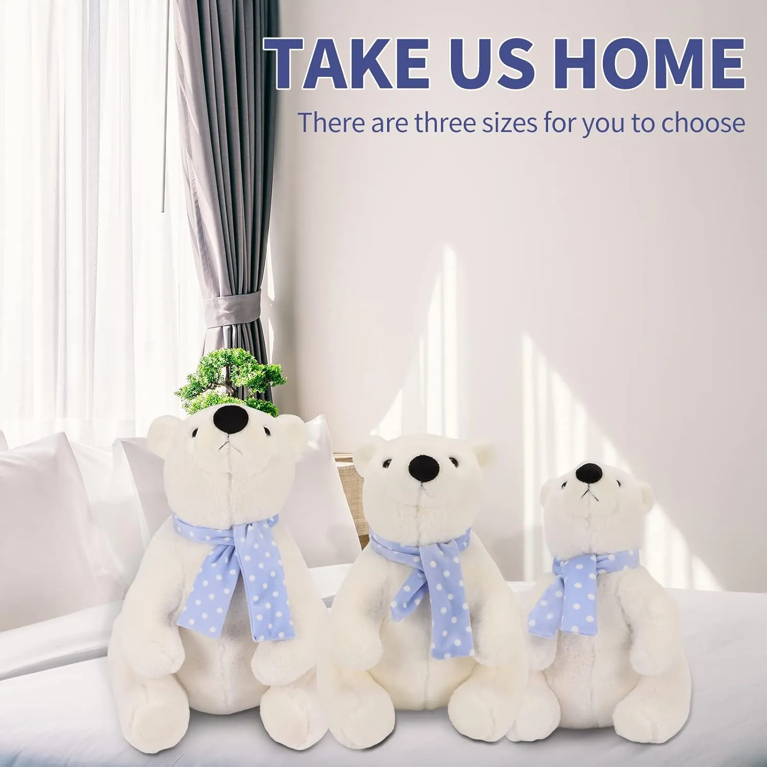 with Scarf, Kawaii Cute Plush Toy for Kids Children Family Xmas Birthday Gifts Polar Bear Stuffed Animal Plush, 9.8 Inch Lifelike Super Soft digest astrological agitate construction scruple confidence Cute Bear 