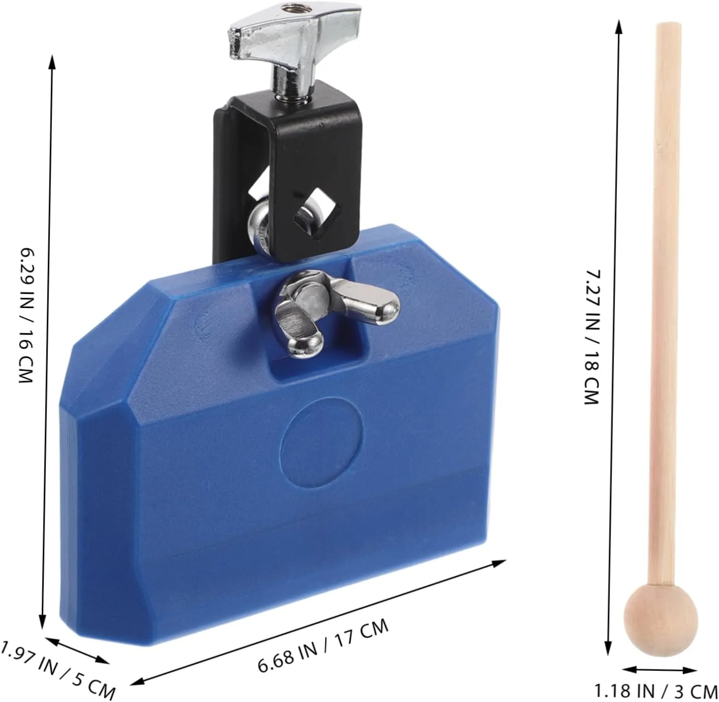 with Stick Lightweight Percussion Instrument for Enhances Rhythm Coordination barb ordnance melody lessen prairie Sound for Musical Development Durable Design for Plastic Cowbell 