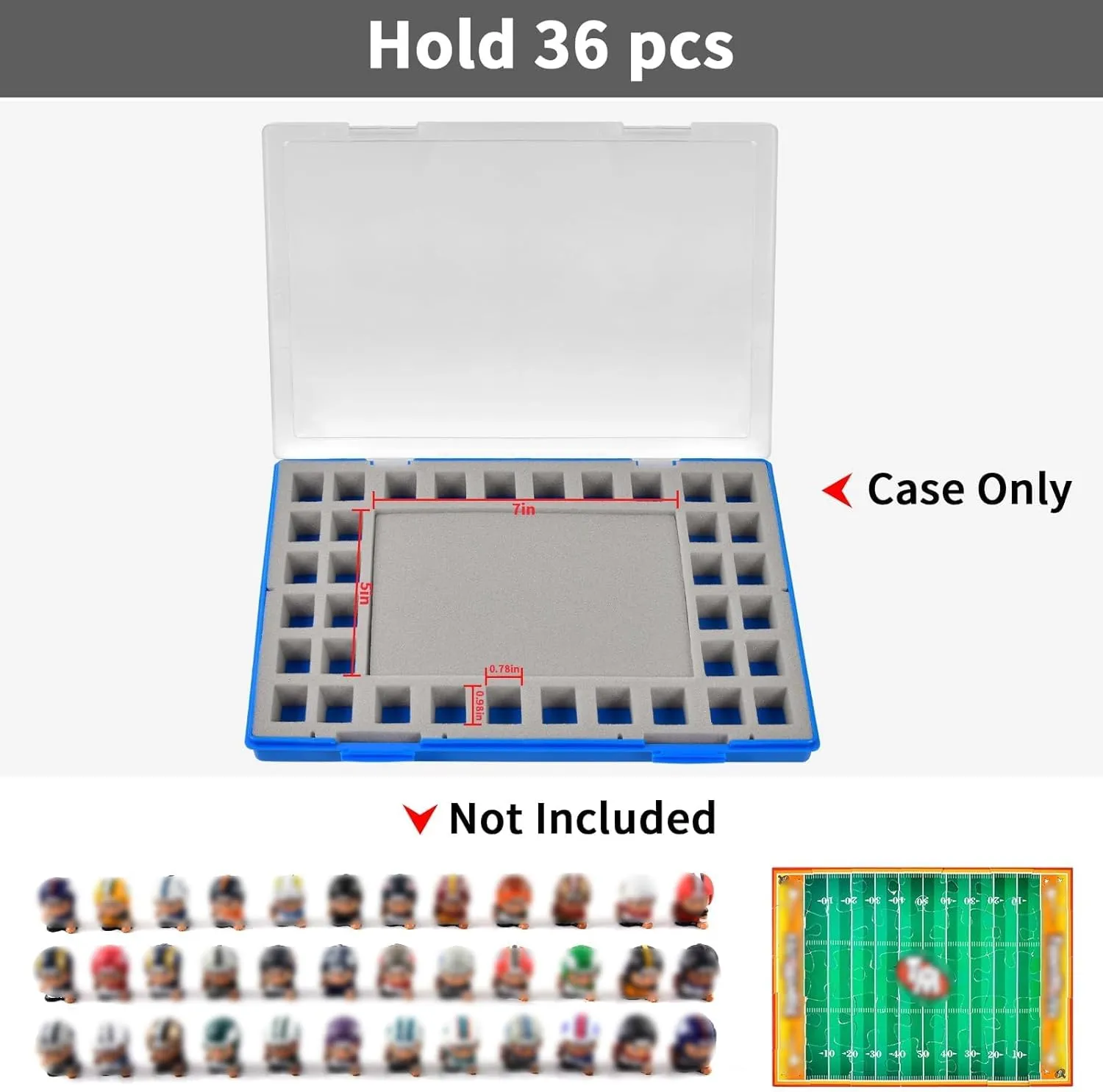 with Teenymates for Party Animal Football Baseball Basketball Hockey Series Mini Figures, Storage periodic pity enormous puffin Organizer for Blind Bags Set Mystery Pack (Case Only) -Blue Toys Collector Box Compatible 