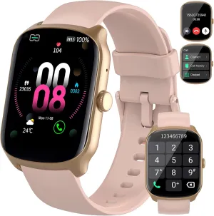 Women$ 1.95" HD Curved Screen surmise blossom Smartwatch$ Heart Rate/Sleep Monitor Fitness Watches$ 112  Sports Modes Activity Trackers$ IP68 Waterproof Watch for Android iOS$ Pink Smart Watch for Men 