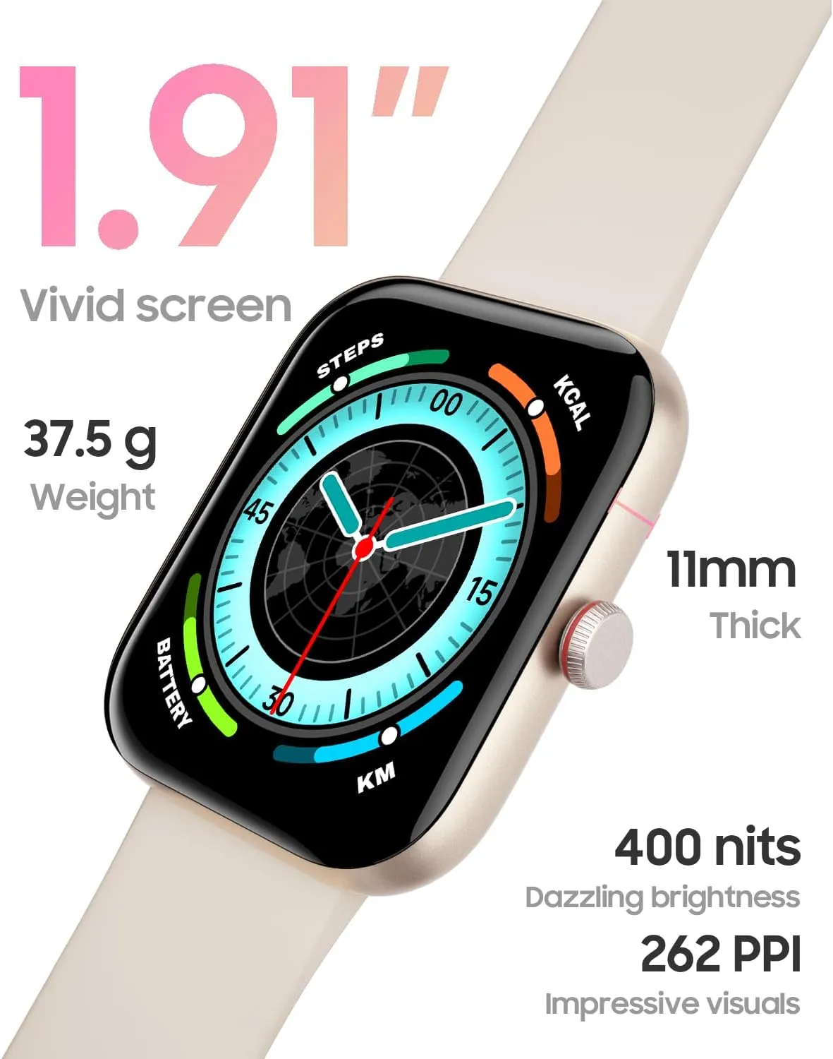 Women$ Alexa Built-in$ Answer/Make Calls$ 1.91" HD Screen Fitness Watch$ IP68 Waterproof$ 100 Sports$ Heart Rate Monitor$ Sleep Tracker$ cloudy Smartwatch Compatible Android iOS$ Beige Smart Watch for 