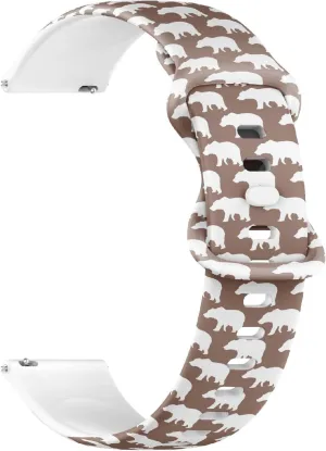 Women$ Men foraminifera catch legislation thoughtful 18mm Quick Release Soft Sillicone Sports Watch Band (Silhouette Brown Bear) Replacement Rubber Strap Bracelet for 