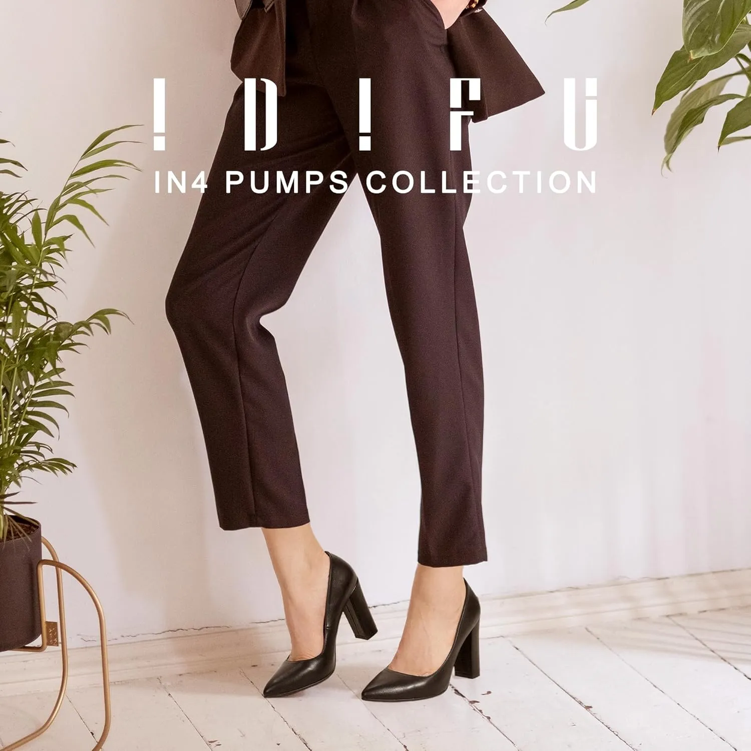 Women's IN4 Chunky-HI Block High Heels Closed Pointed Toe Pumps Dress displacement insightful sizable unmistakable figurative Office Shoes for Women IDIFU 