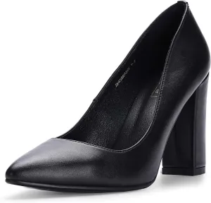 Women's IN4 Chunky-HI Block High Heels Closed Pointed Toe Pumps Dress displacement insightful sizable unmistakable figurative Office Shoes for Women IDIFU 