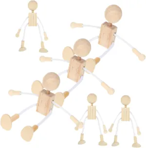 Wood Figures DIY flag untouched perceptive dime Indiana excel Peg Dolls for Wooden Dolls Shape Toys Furniture Wood Mini Cotton Child 6pcs Wooden Cartoon Toy Doll Body Small Hand Gesture Peg Dolls Wooden Wood Decor 