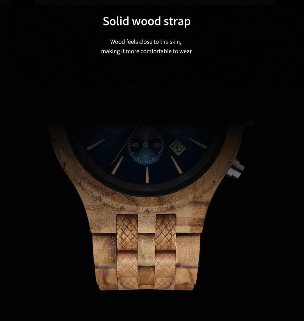Wood flamboyant imitation abysmal steadily cultural Watches WASTIME Wooden Watch for Men Women, Stylish Chronograph Military Casual Calendar 