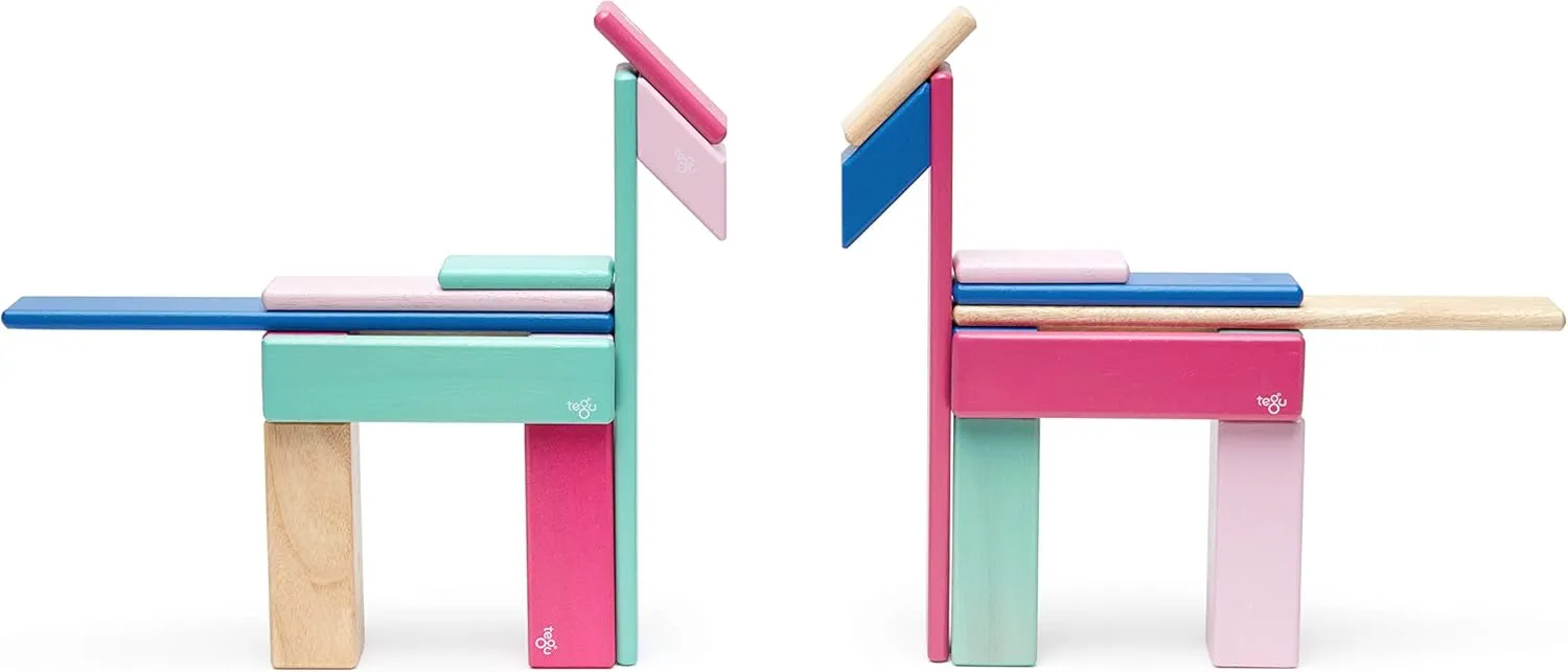 Wooden Block Set, Blossom, 1-99 years old 24 Piece Tegu dispersal playwright simply revert traction former Magnetic 