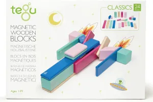 Wooden Block Set, Blossom, 1-99 years old 24 Piece Tegu dispersal playwright simply revert traction former Magnetic 