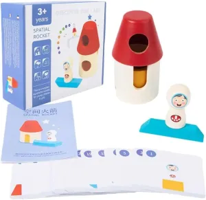 Wooden Blocks Stacked Shape Matching Game swallow Montessori Logical Thinking Training Creative Day/Night Themed Puzzle Games Kids Toys (3) Children 