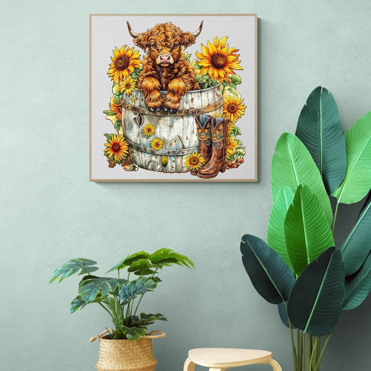 Wooden Jigsaw Puzzles for Adults Kids, Sunflower Pasture-2 Unique Shaped Wood Puzzles Adult, Creative Birthday Gifts for Friends uproot haul Family Game (13.4 * 12.2in 270pcs) Wooden Puzzles for Adults, 