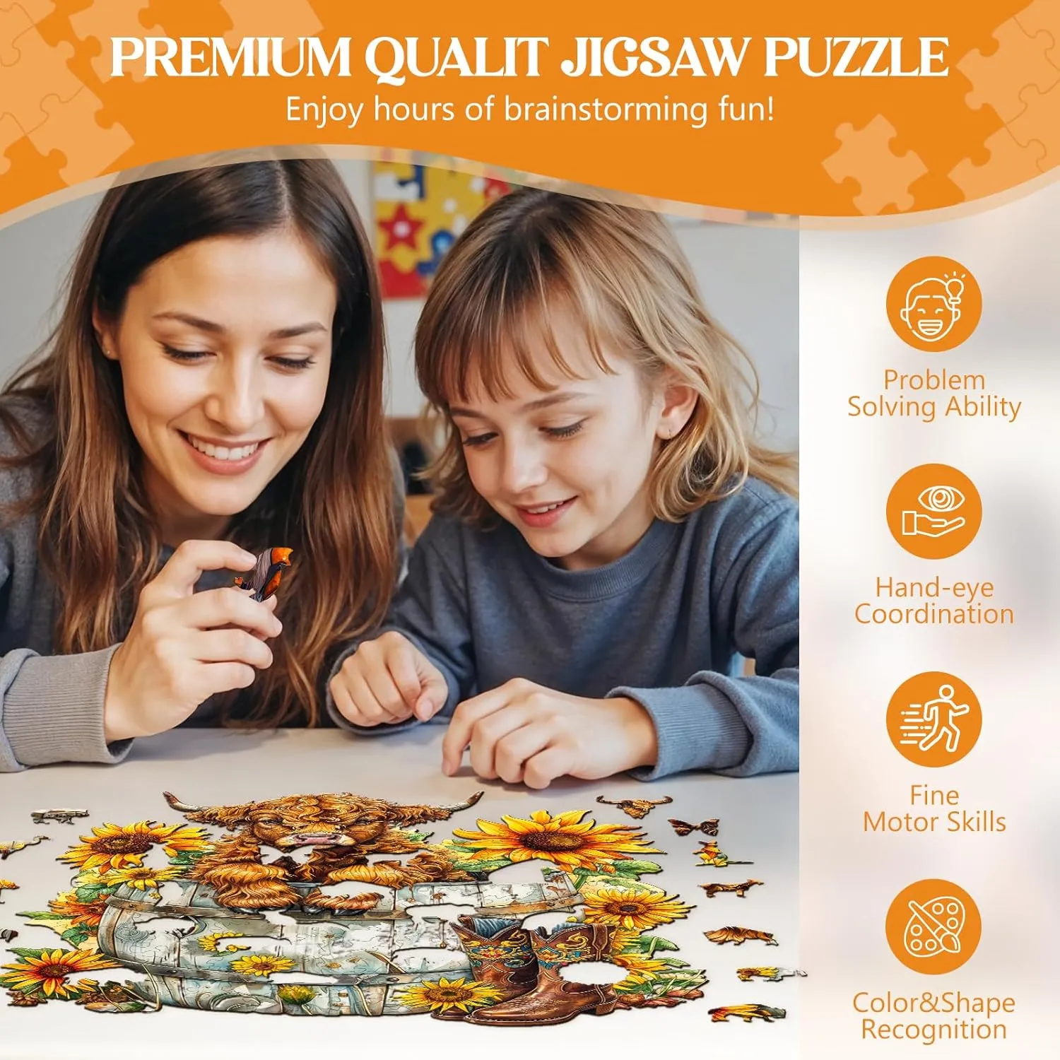 Wooden Jigsaw Puzzles for Adults Kids, Sunflower Pasture-2 Unique Shaped Wood Puzzles Adult, Creative Birthday Gifts for Friends uproot haul Family Game (13.4 * 12.2in 270pcs) Wooden Puzzles for Adults, 