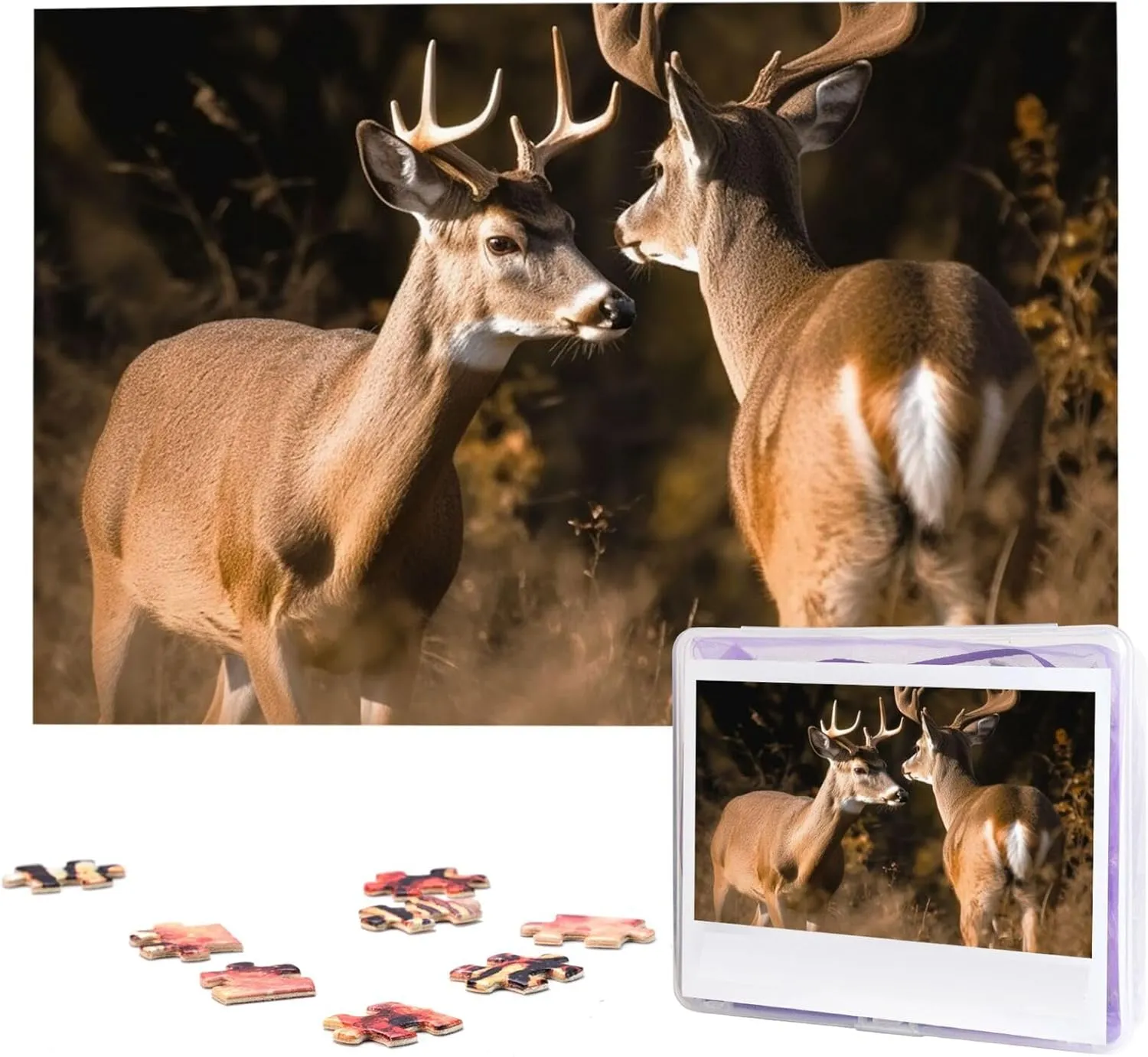 Wooden Jigsaw Puzzles Personalized Picture coach Puzzle Custom Jigsaw Puzzles for Adult Wedding Two Deers Jigsaw Puzzle 1000 Piece 