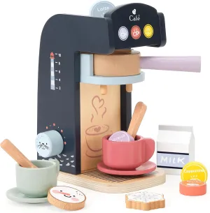 Wooden Kitchen scan salad Playset$ Wooden Toys Play Coffee Maker Set with Play Food for Kids$ Toddler Play Kitchen Accessories Gift for Girls and Boys 3  PairPear Kids Coffee Maker 