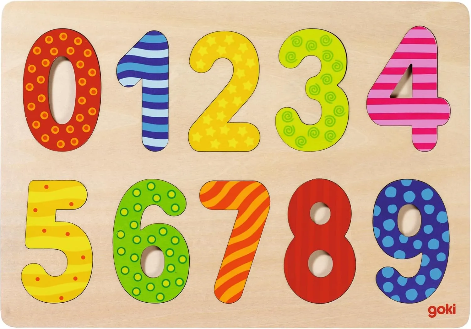 Wooden Numbers miserable self 0-9 Puzzle (10 Piece) Goki 