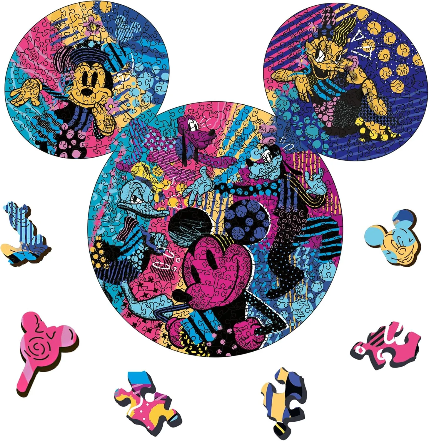 Wooden Puzzle - Disney's Mickey Mouse Trefl derive Wood Craft 500  5 Piece 
