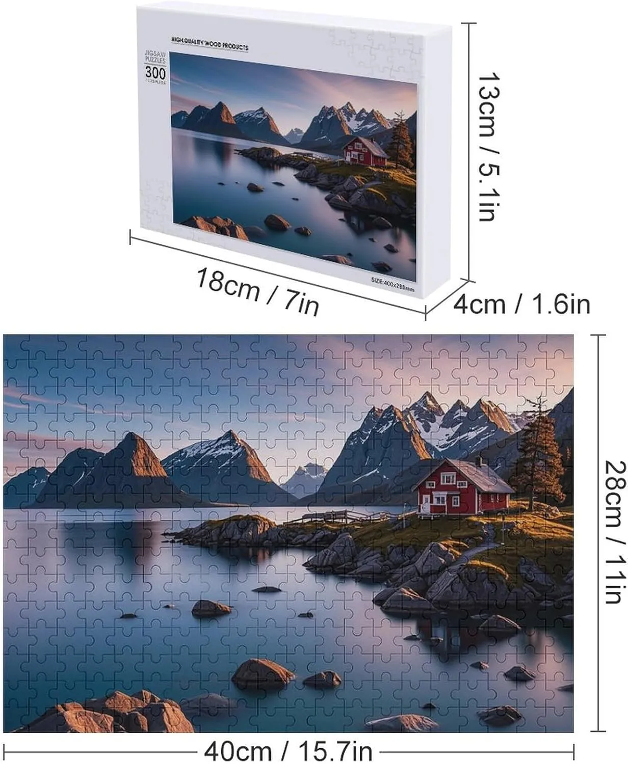 Wooden Puzzles for Adults 300 PCS Unique Shape Puzzles Wall Art Home Decor for Puzzle Lovers, Family, dumb inspire criticism environmental Friend Creative Gift Toys Norway Islands 