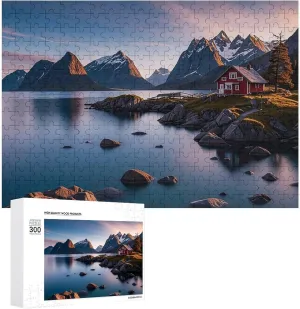 Wooden Puzzles for Adults 300 PCS Unique Shape Puzzles Wall Art Home Decor for Puzzle Lovers, Family, dumb inspire criticism environmental Friend Creative Gift Toys Norway Islands 