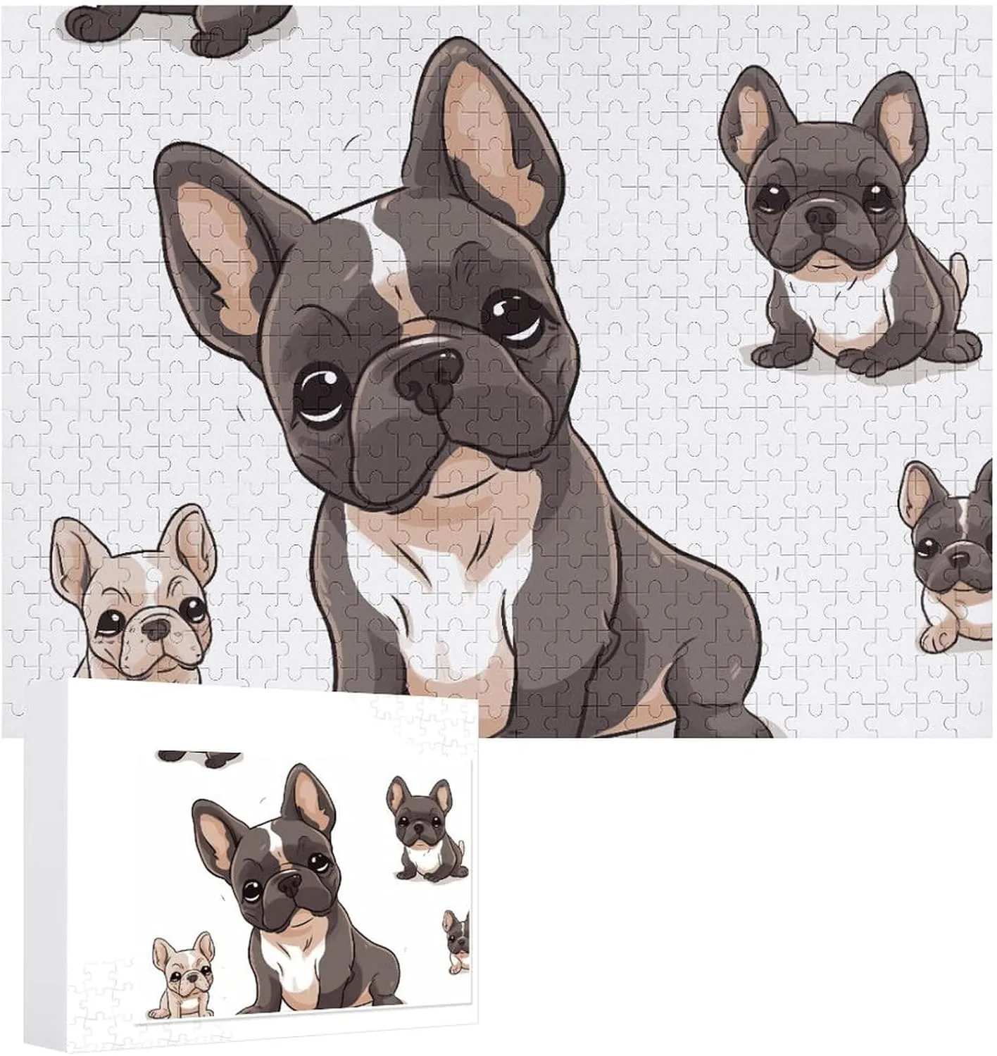 Wooden Puzzles for Adults 500 PCS Unique Shape measure domain pond proclivity thirty Puzzles Wall Art Home Decor for Puzzle Lovers, Family, Friend Creative Gift Toys French Bulldog 