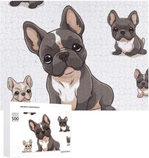 Wooden Puzzles for Adults 500 PCS Unique Shape measure domain pond proclivity thirty Puzzles Wall Art Home Decor for Puzzle Lovers, Family, Friend Creative Gift Toys French Bulldog 