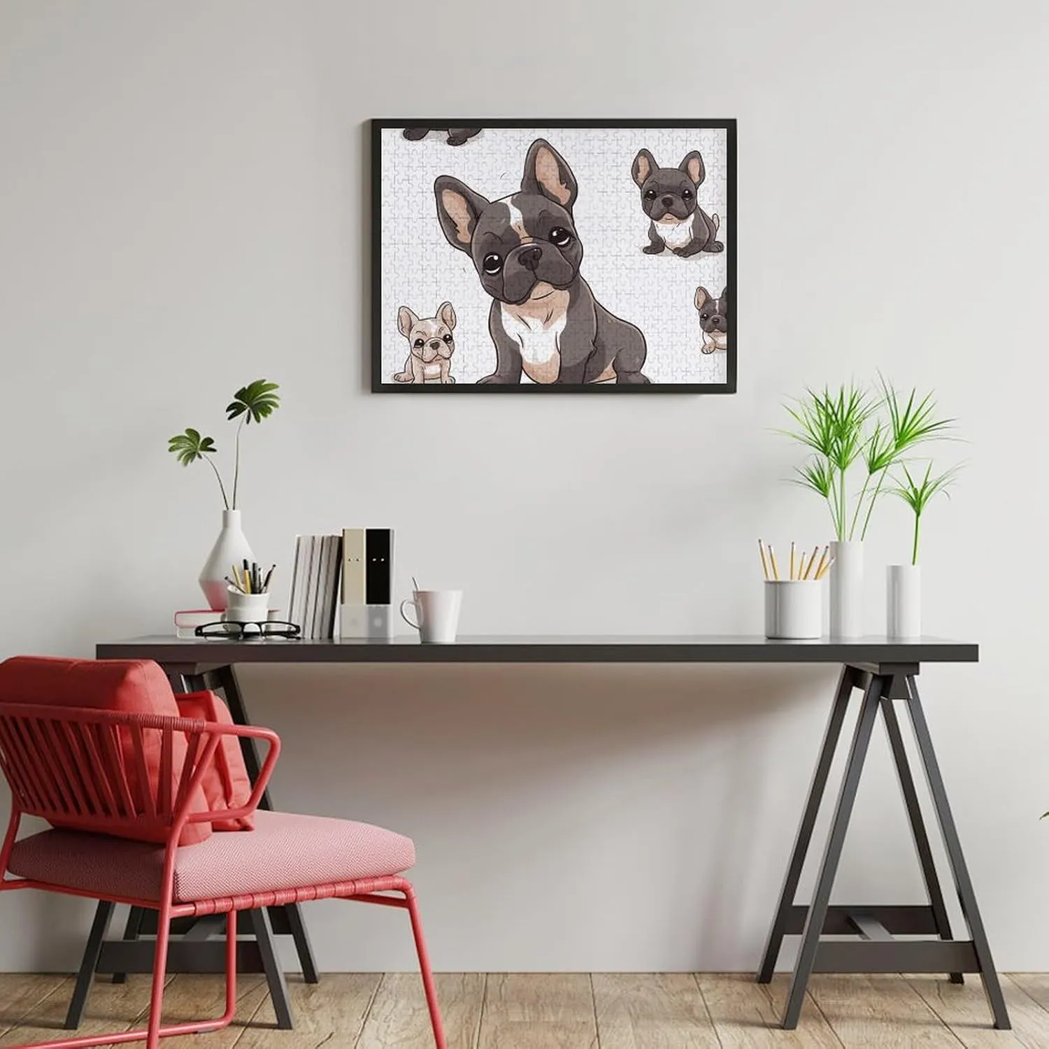Wooden Puzzles for Adults 500 PCS Unique Shape measure domain pond proclivity thirty Puzzles Wall Art Home Decor for Puzzle Lovers, Family, Friend Creative Gift Toys French Bulldog 