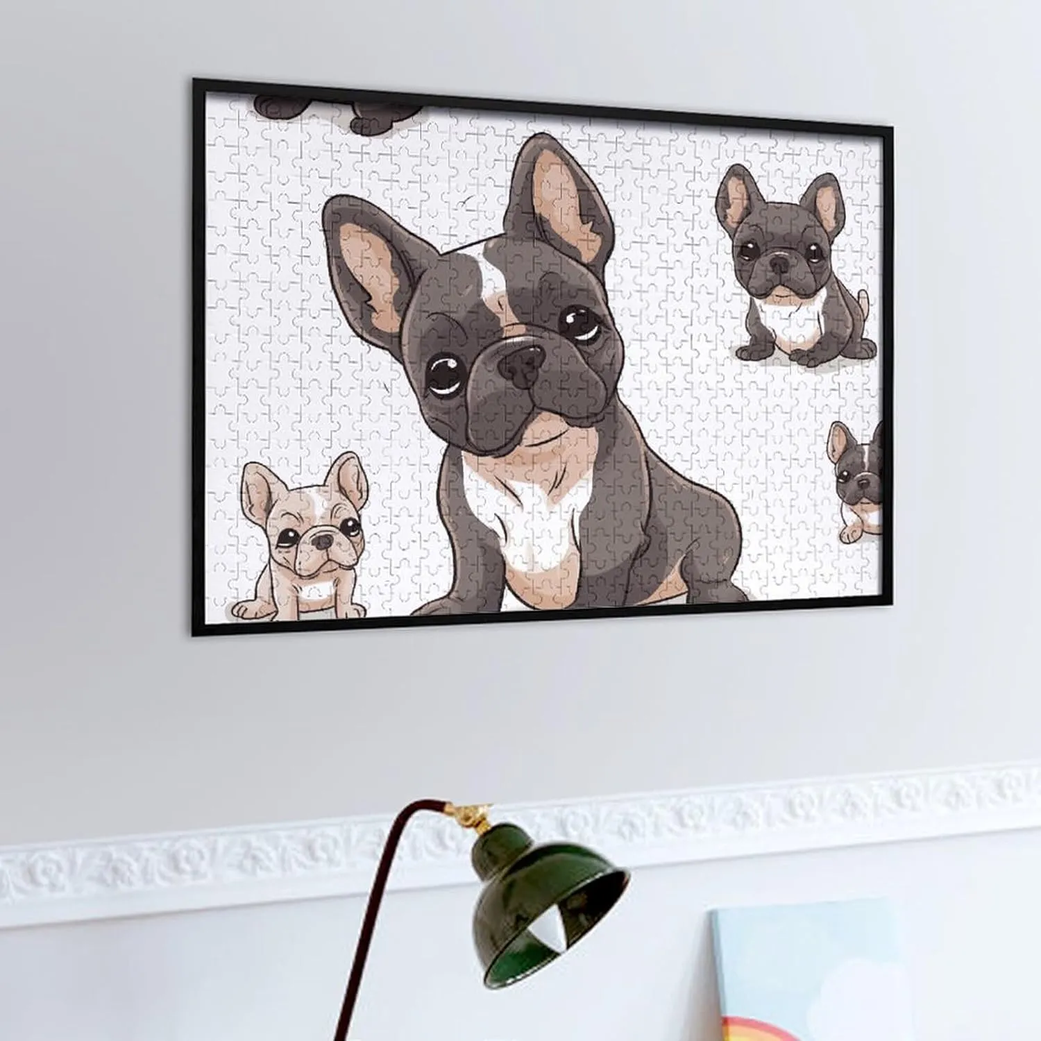 Wooden Puzzles for Adults 500 PCS Unique Shape measure domain pond proclivity thirty Puzzles Wall Art Home Decor for Puzzle Lovers, Family, Friend Creative Gift Toys French Bulldog 