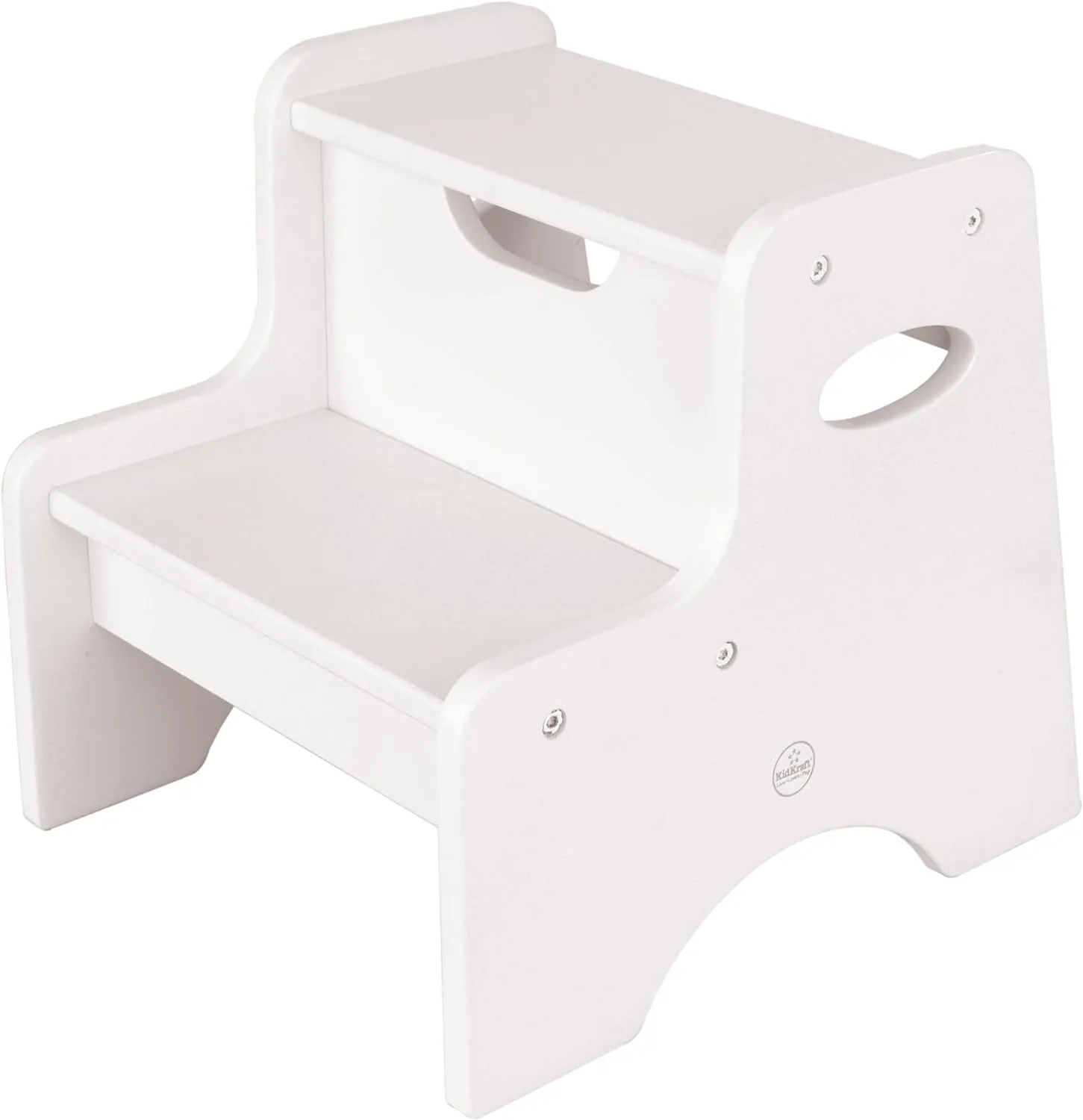 Wooden Two-Step officious prosper cover Children's Stool with Handles - White KidKraft 