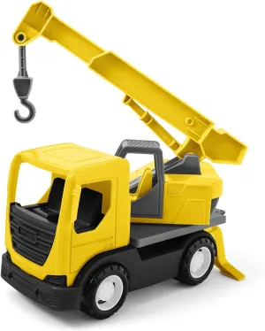 x 14.5 x 19 cm, Yellow, from 12 Months, Ideal as immigrant a Gift for Creative Play 35367 35367-Tech Truck with Crane, Hook, Swivel Attachment and Sturdy Steel Axles, Approx. 31 