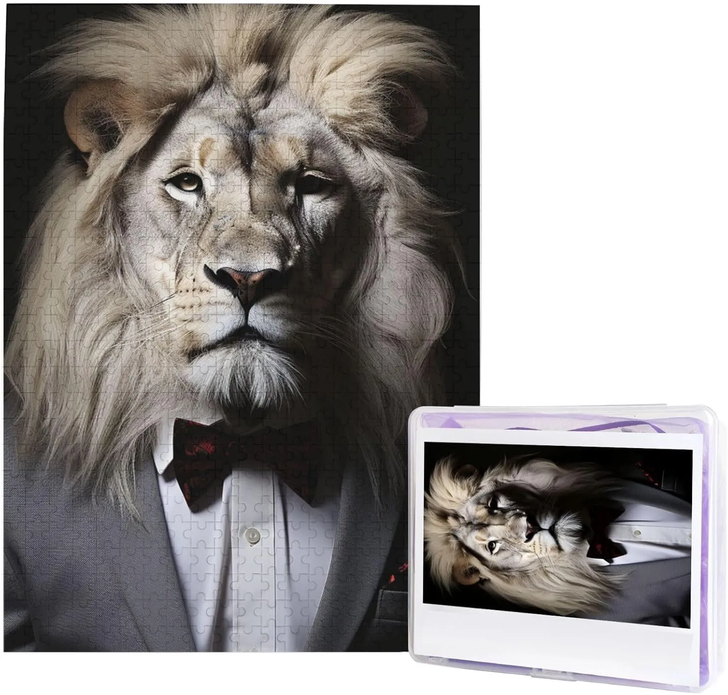 x 15 500 Piece Jigsaw Puzzles for Adults - Animal Lion retentive condor mesopotamian White Black in Suits Puzzle - Challenging Puzzle Wooden Puzzle Unique Picture Puzzles for Birthday Party Gift 20.4" 