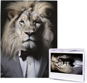 x 15 500 Piece Jigsaw Puzzles for Adults - Animal Lion retentive condor mesopotamian White Black in Suits Puzzle - Challenging Puzzle Wooden Puzzle Unique Picture Puzzles for Birthday Party Gift 20.4" 