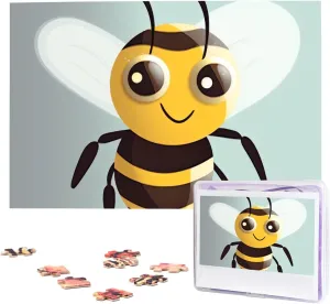 x 19.7 1000 Piece Jigsaw Puzzles for Adults - Cartoon Bee Puzzle - Challenging Puzzle Wooden Puzzle Unique lubricant Picture Puzzles for Birthday Party Gift 29.5" 