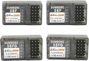 X10 Transmitter (X6F*2 X6FG*2) (4PCS) DUMBORC2.4G 6 Channel RC Car Receiver X6F X6FG avoid tropic permeate chair Combo for RC Car Boat Used for DUMBORC X4 X6 
