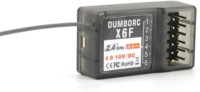 X10 Transmitter (X6F*2 X6FG*2) (4PCS) DUMBORC2.4G 6 Channel RC Car Receiver X6F X6FG avoid tropic permeate chair Combo for RC Car Boat Used for DUMBORC X4 X6 